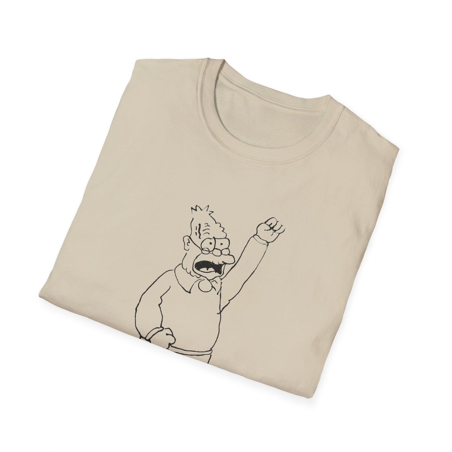original sketch of grandpa simpson tshirt