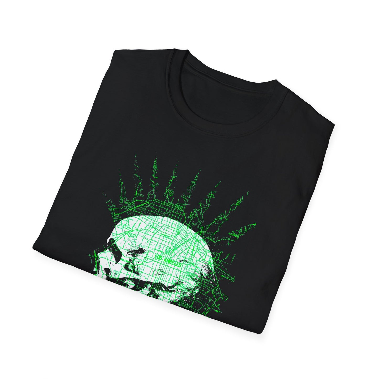 repo man skull punk in green tshirt