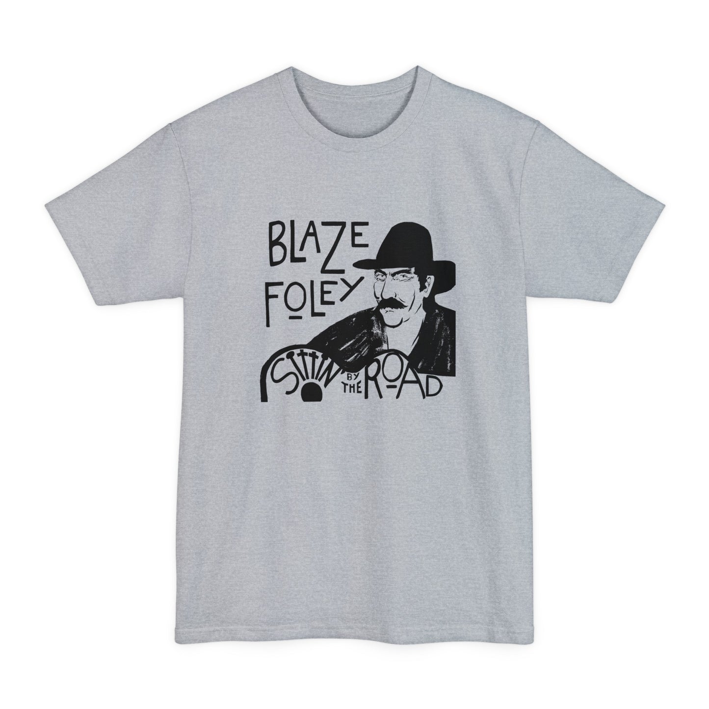 oversized blaze foley sittin' by the road album black stencil fan art unisex tall beefy tshirt