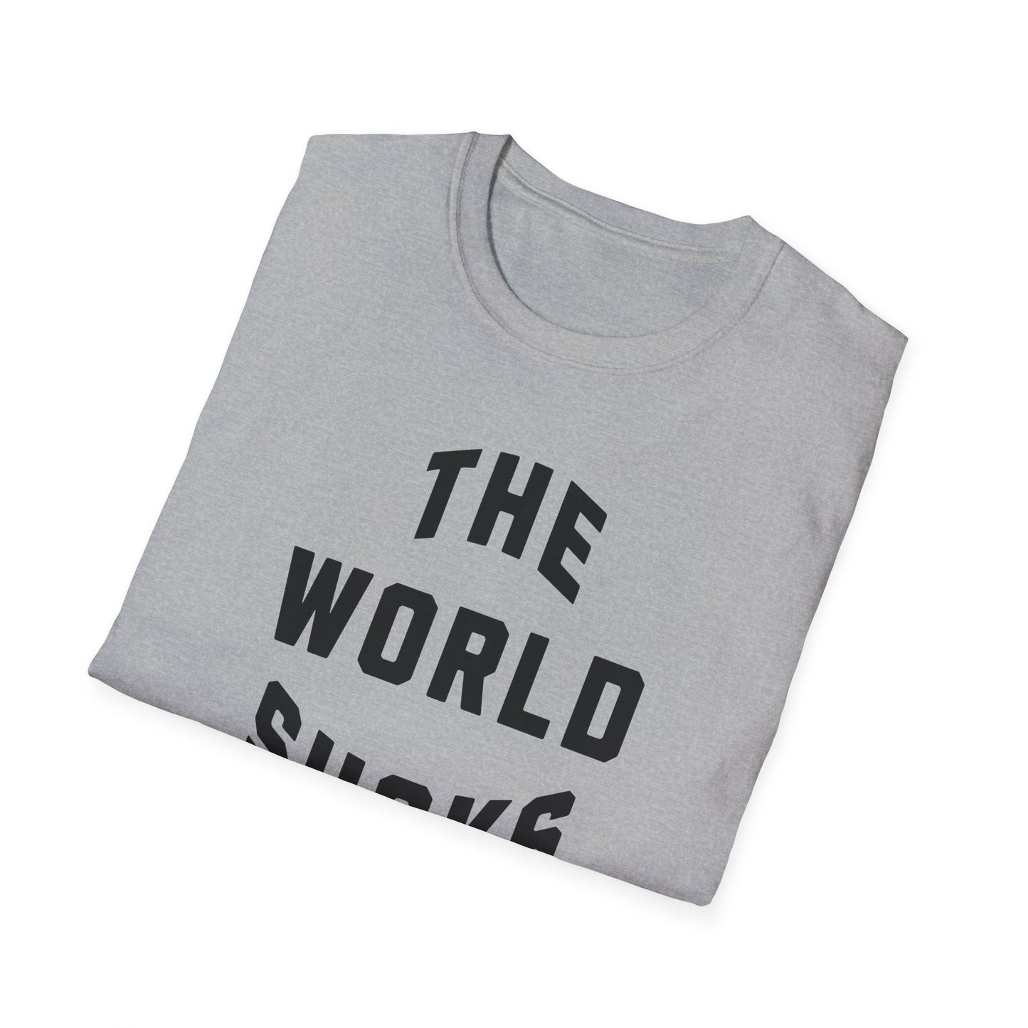 the world sucks vintage design tshirt