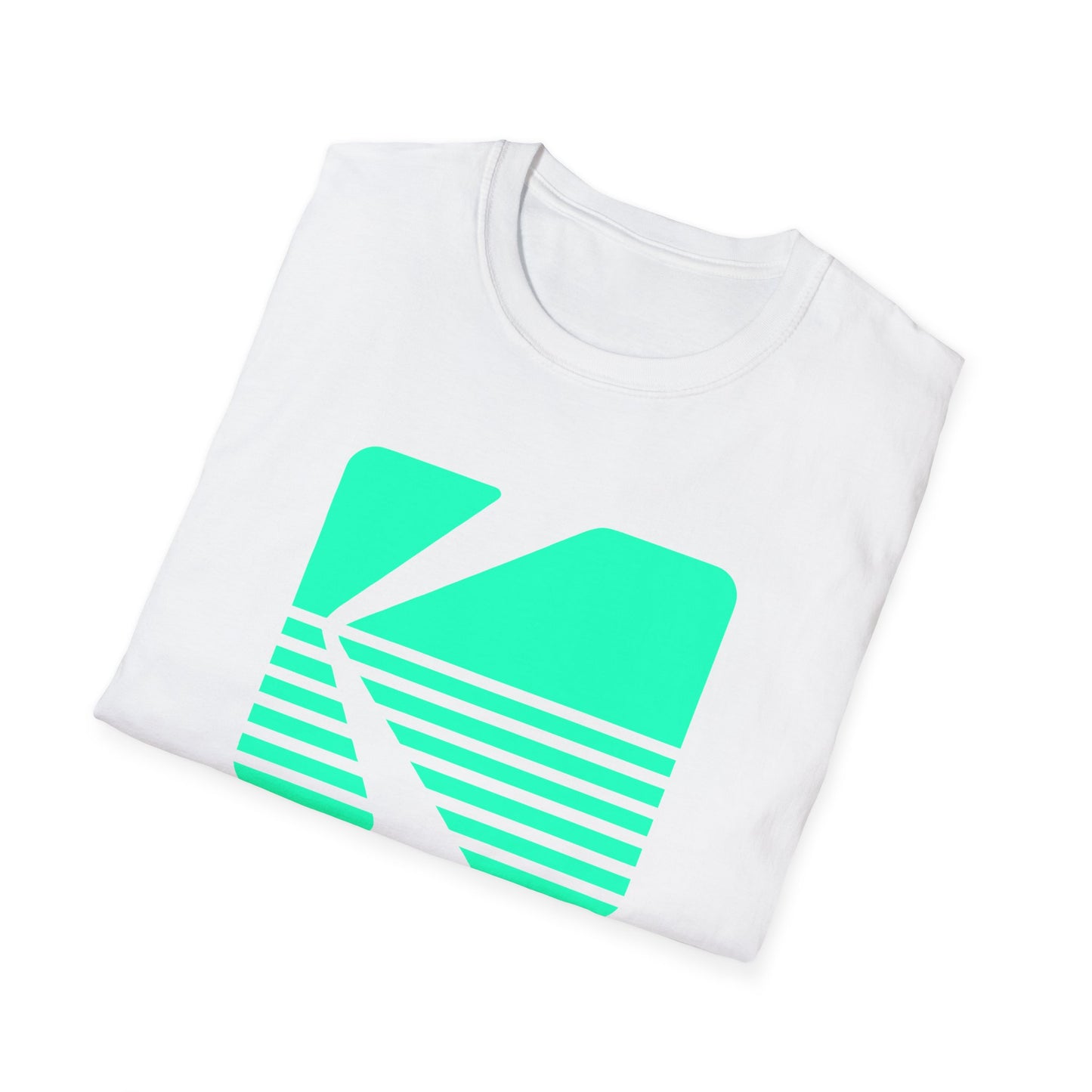 1980s vintage kodak logo in turquoise tshirt