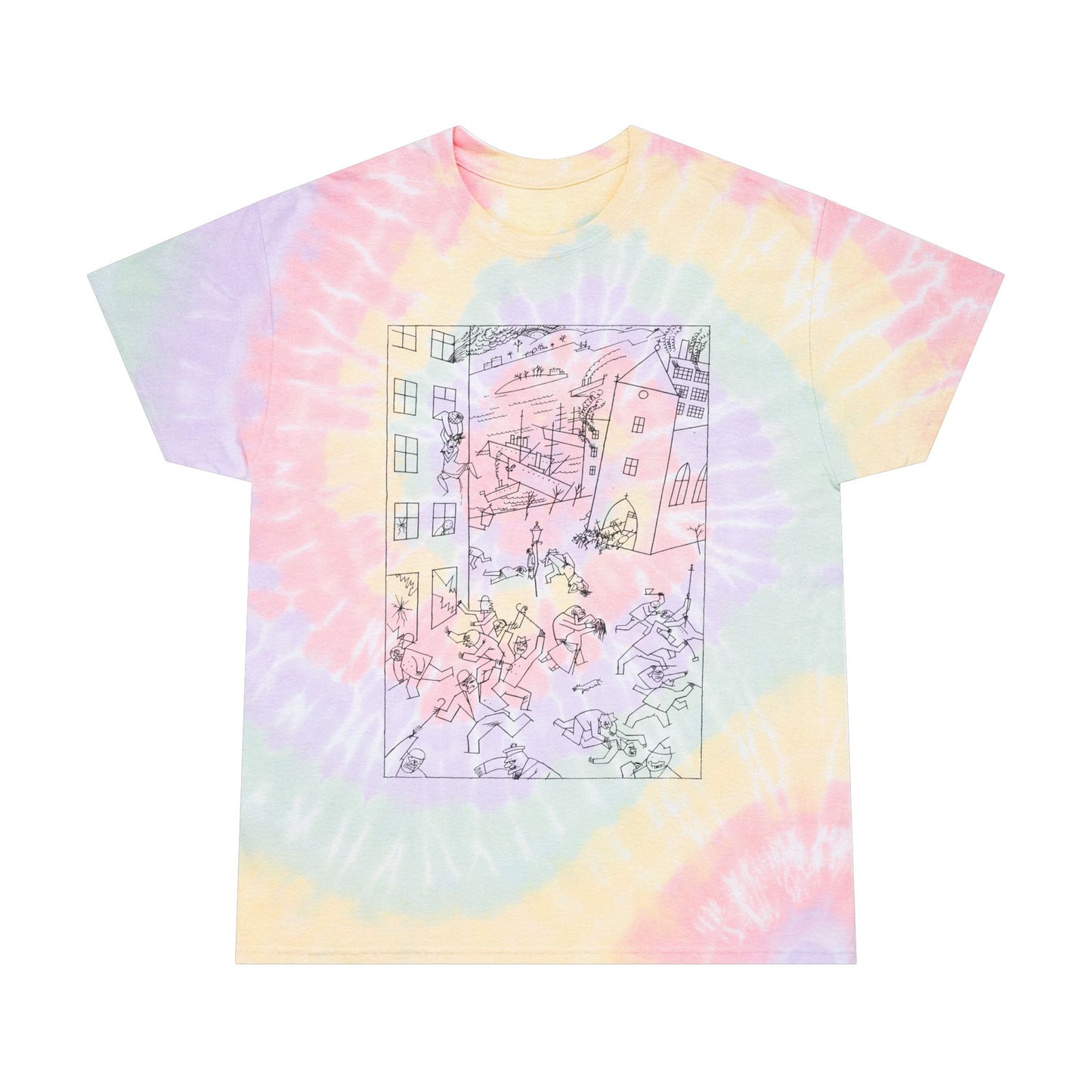 1915 drawing george grosz riot of the insane tie dye tshirt