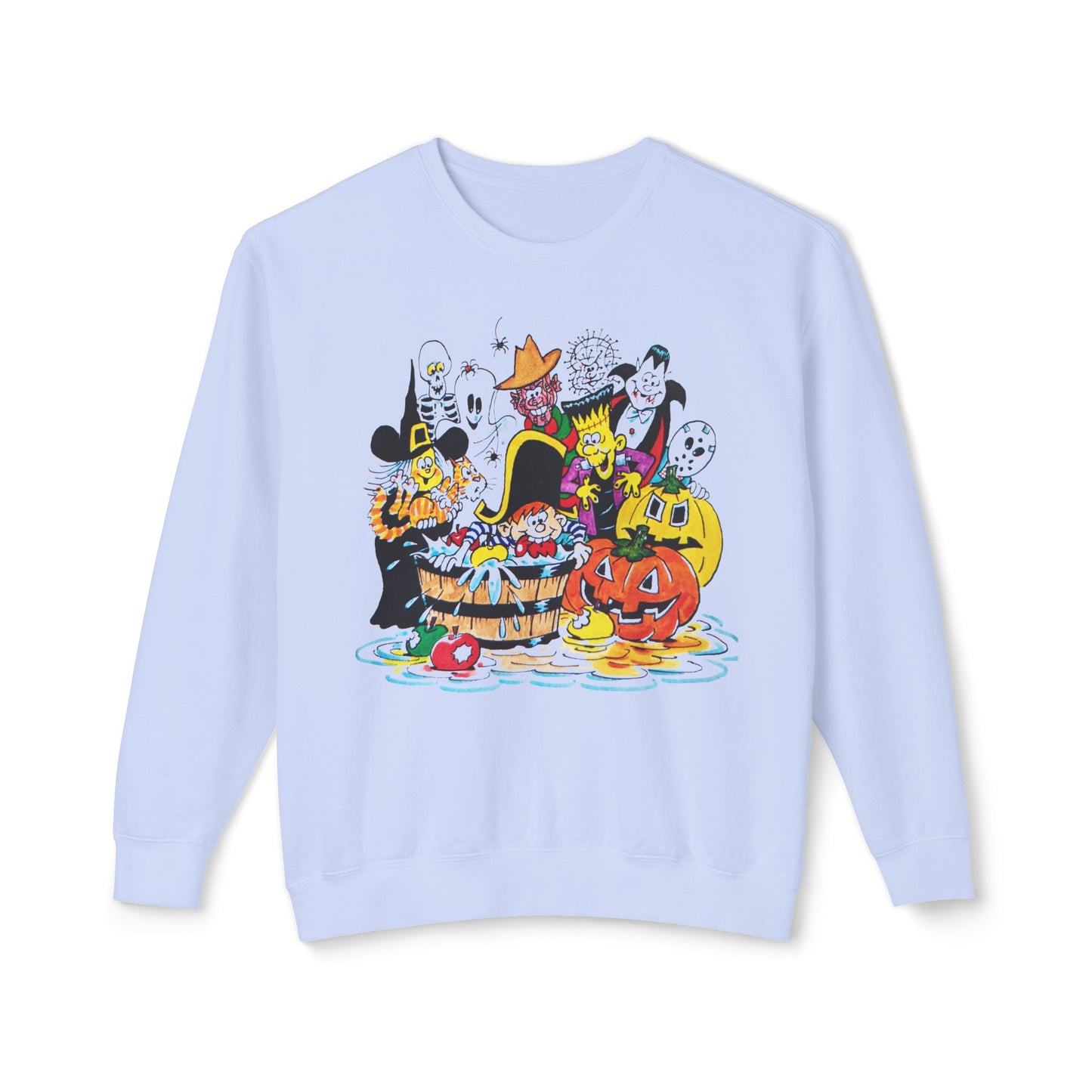 adorable cartoon witches, skeletons, jasons, freddys, and pumpkins halloween tshirt