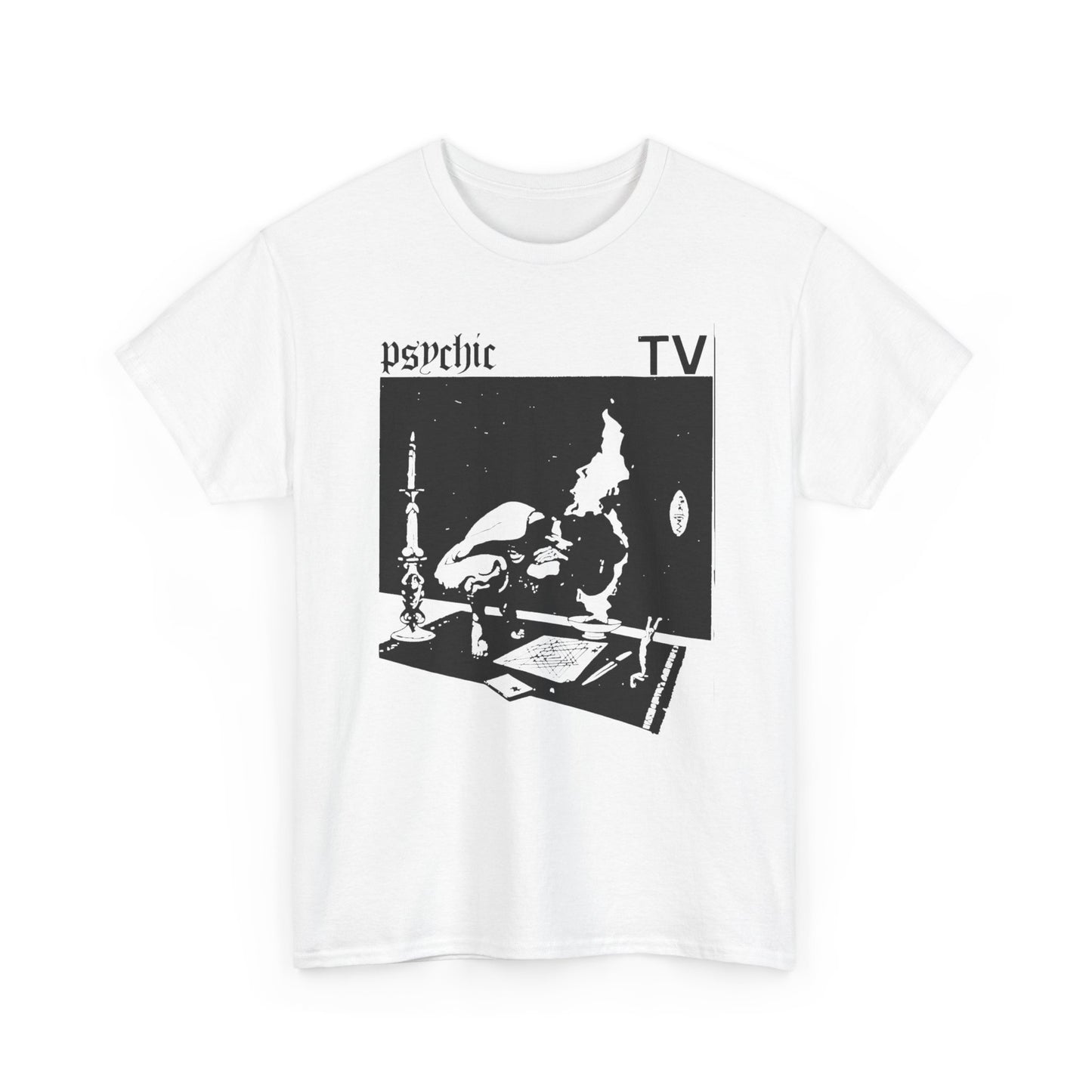 1985 cassette cover for post punk band psychic tv  tshirt