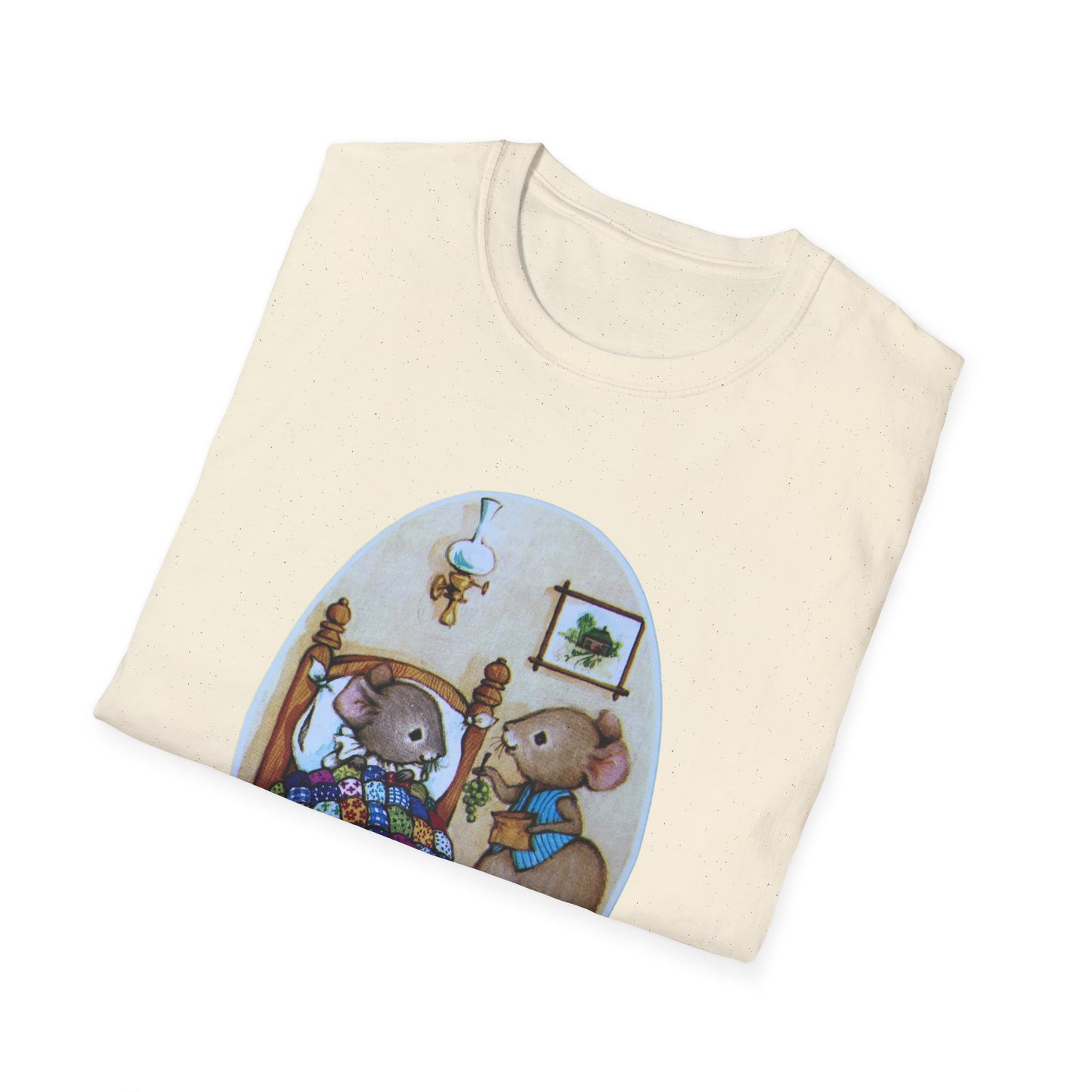 vintage mouse illustration from a 1980s get well greeting card tshirt