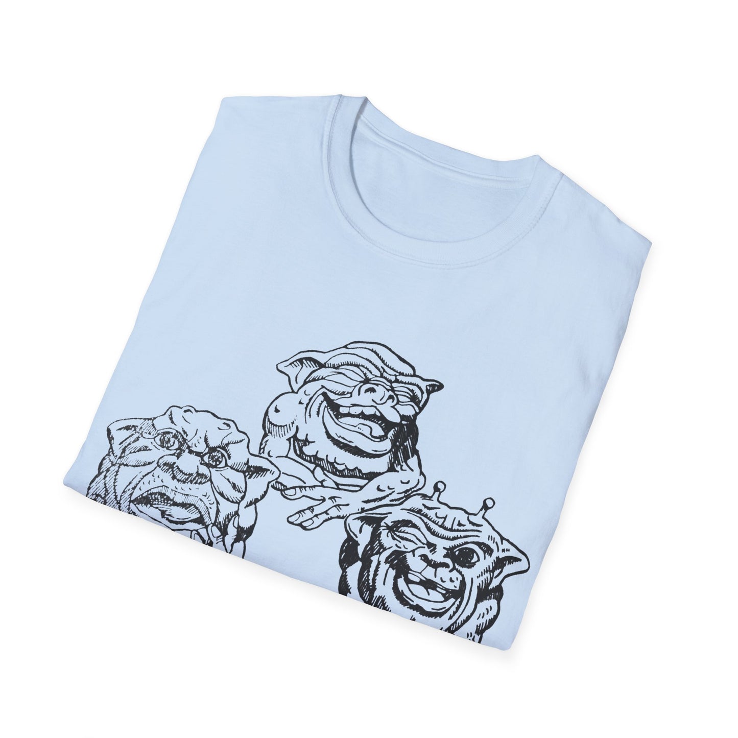 1980s boglins fan design featuring boint, doink, and squit tshirt