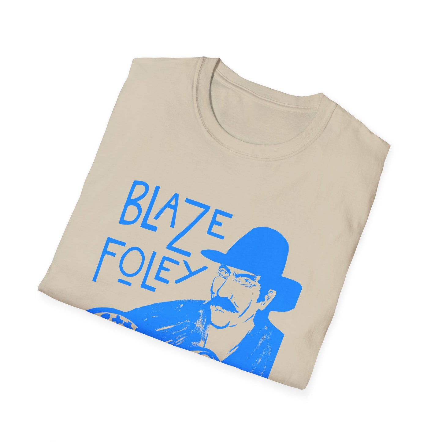 blaze foley sittin' by the road light blue stencil fan art tshirt