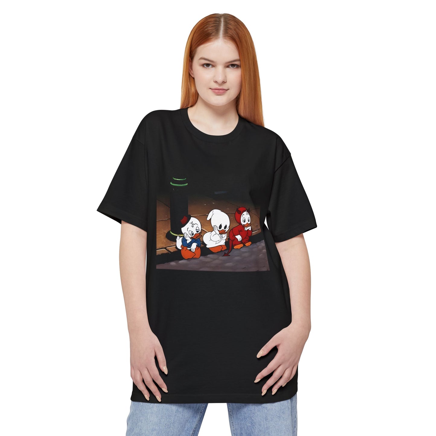 oversized trick or treat 1952 huey, dewey, and louie cartoon reproduction unisex tall beefy tshirt