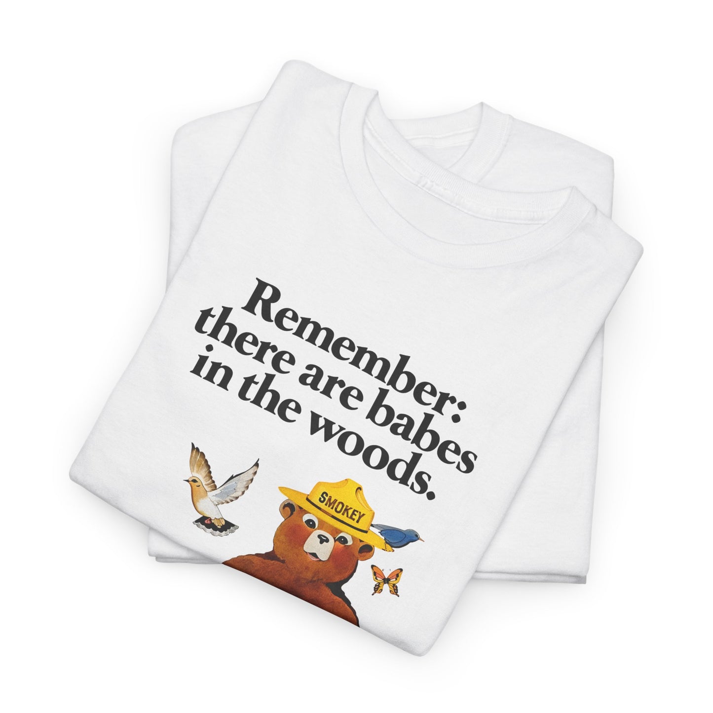 vintage smokey the bear babes in the woods reproduction tshirt