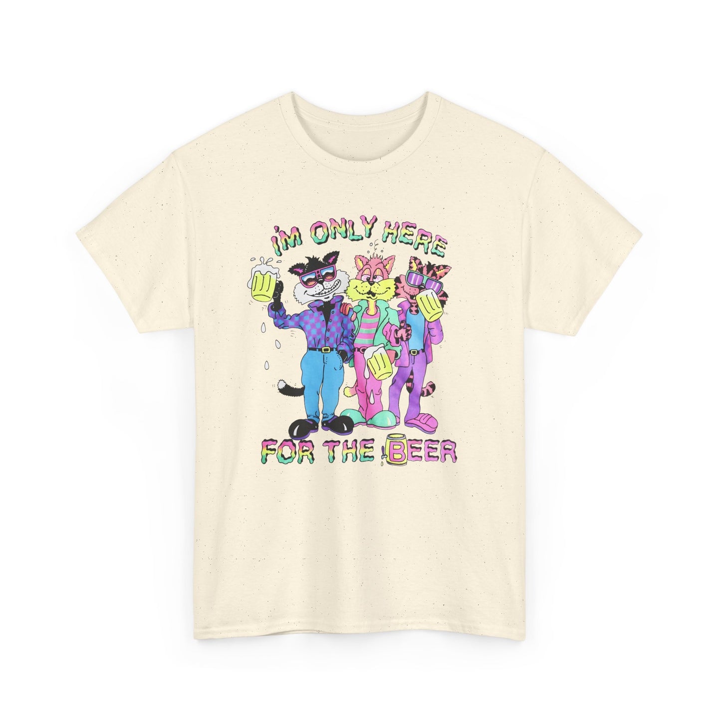 vintage 1991 i'm only here for the beer drunk cats reproduction tshirt