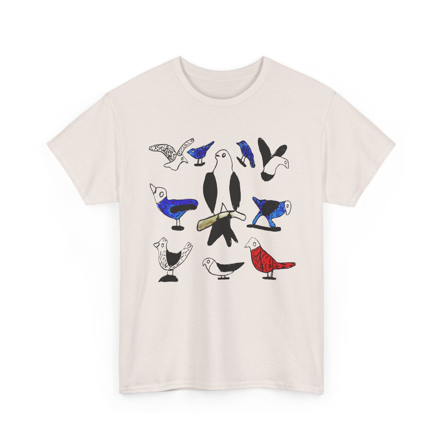 1970s untitled birds painting by canadian folk artist joseph sleep custom edit tshirt
