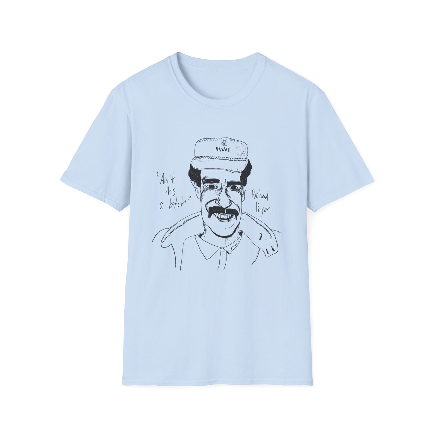 fan art and original drawing of a popular 1980s comedian ain't this a bitch tshirt