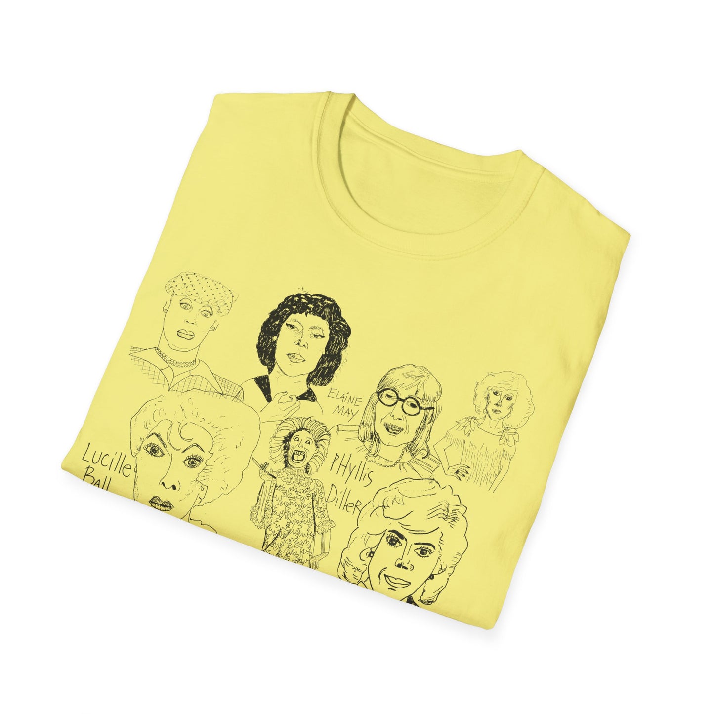 women of comedy, original collage drawing tshirt