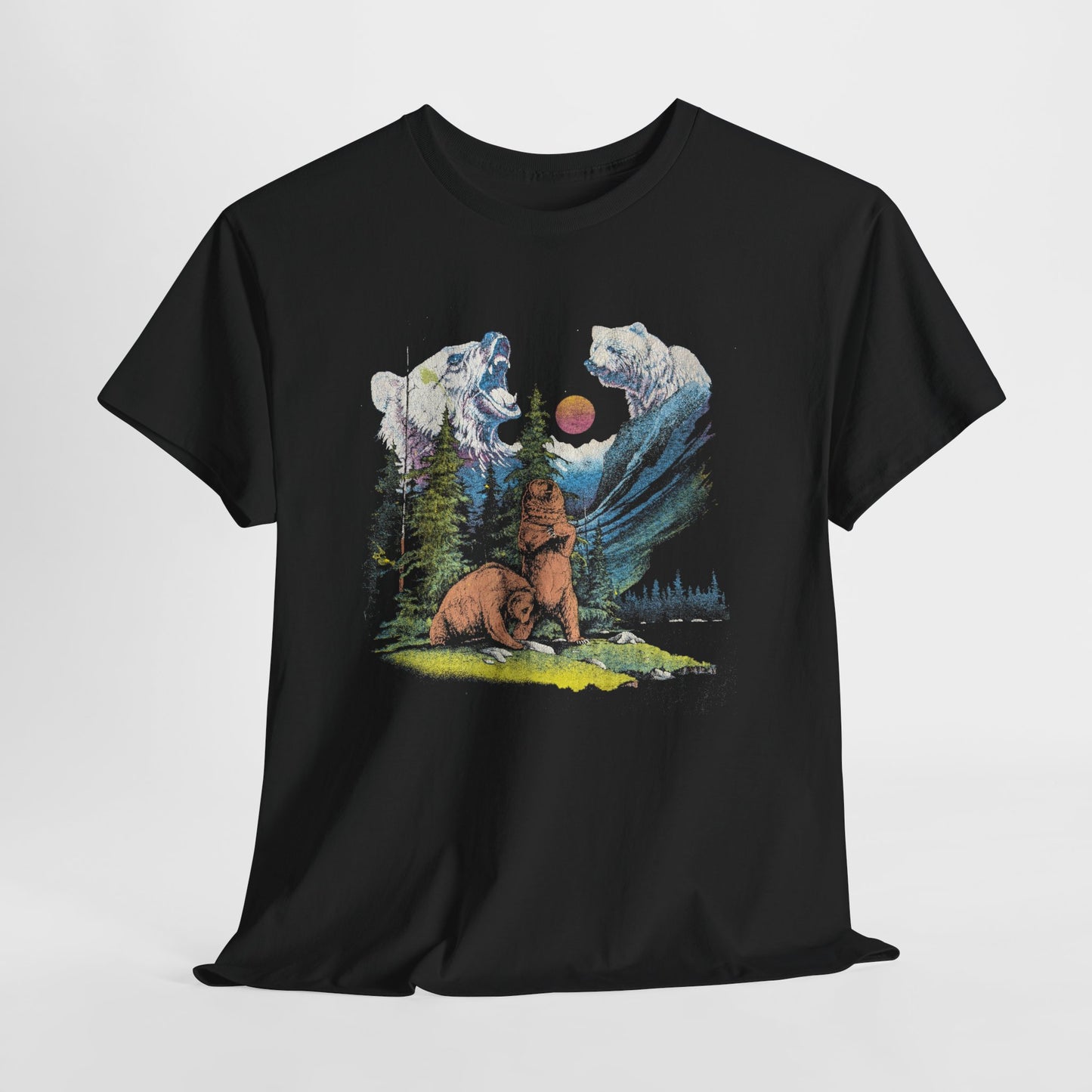 vintage 1980s distressed colorful bear reproduction tshirt