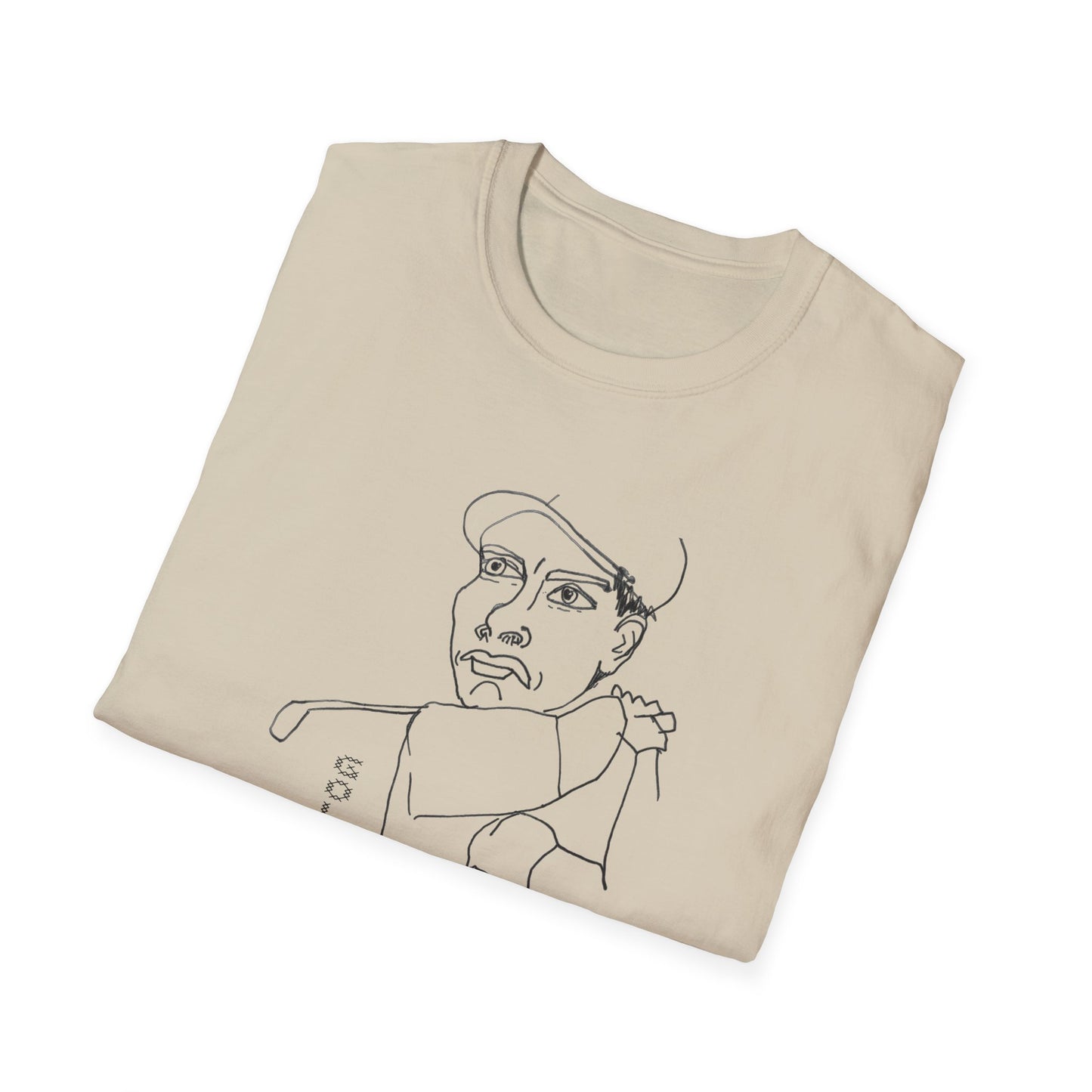 original drawing of a golfing man golf sucks maybe it does maybe it doesn't tshirt