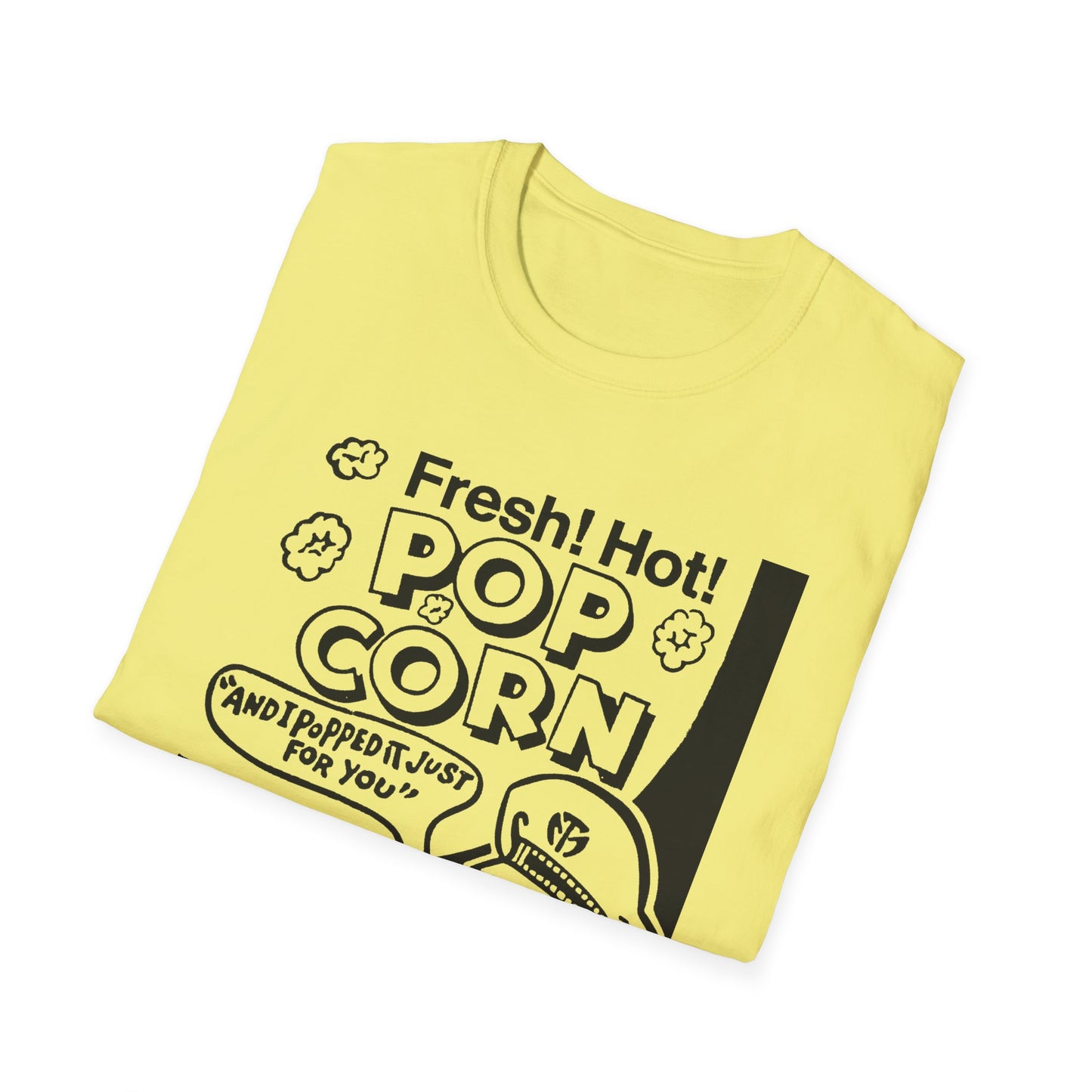 1940s popcorn box logo for martin theatres with a cute little popcorn mascot tshirt