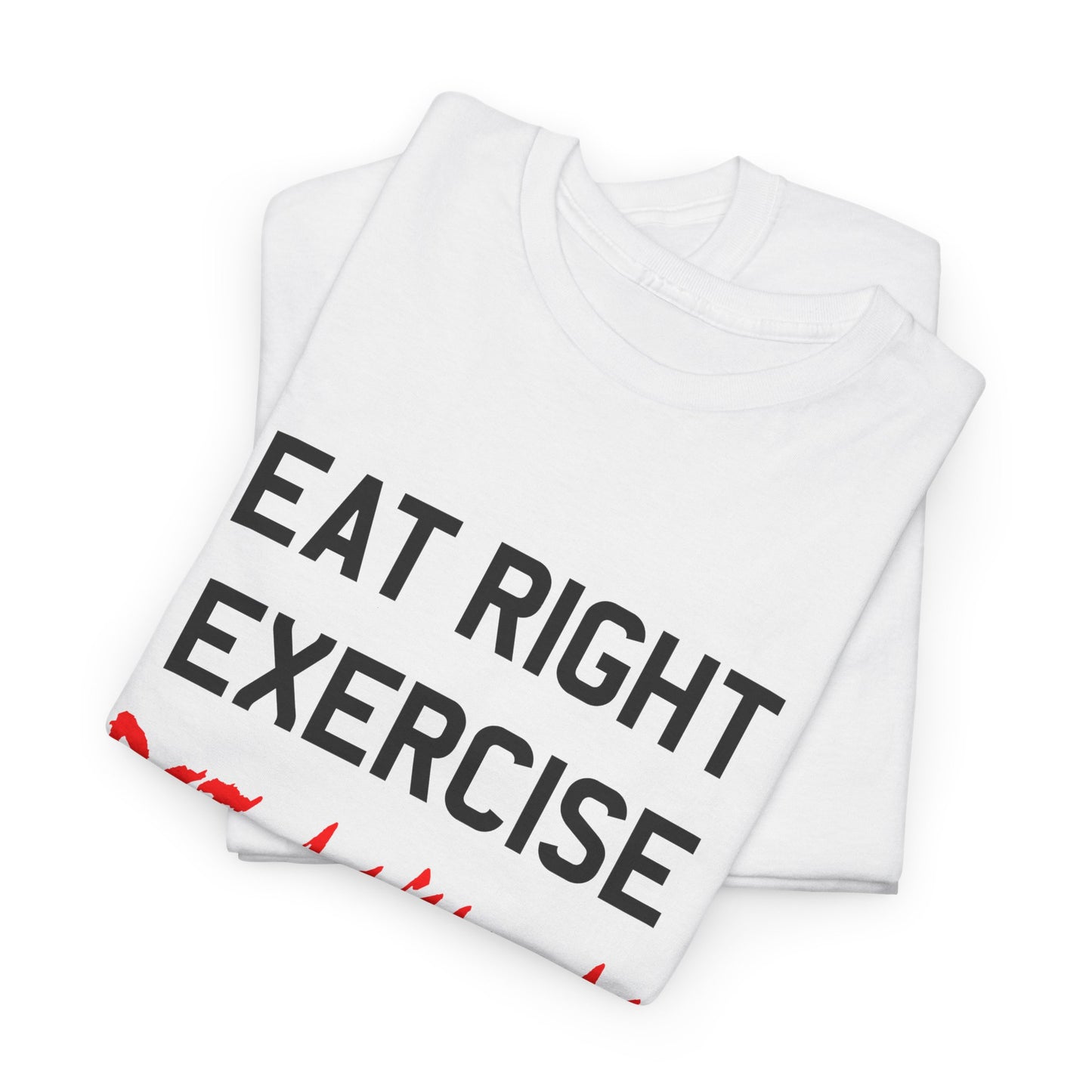90s vintage graphic eat right die anyway reproduction tshirt