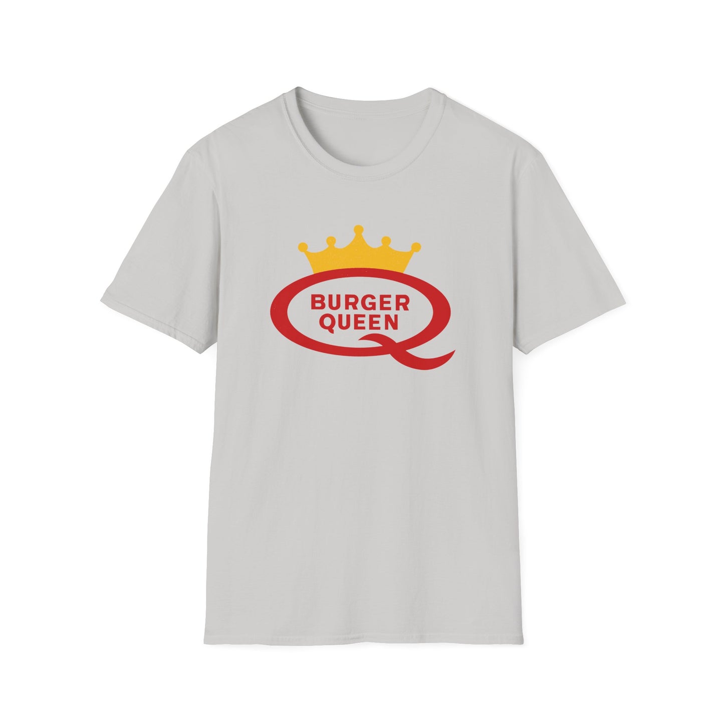 vintage defunct burger queen fast food logo tshirt