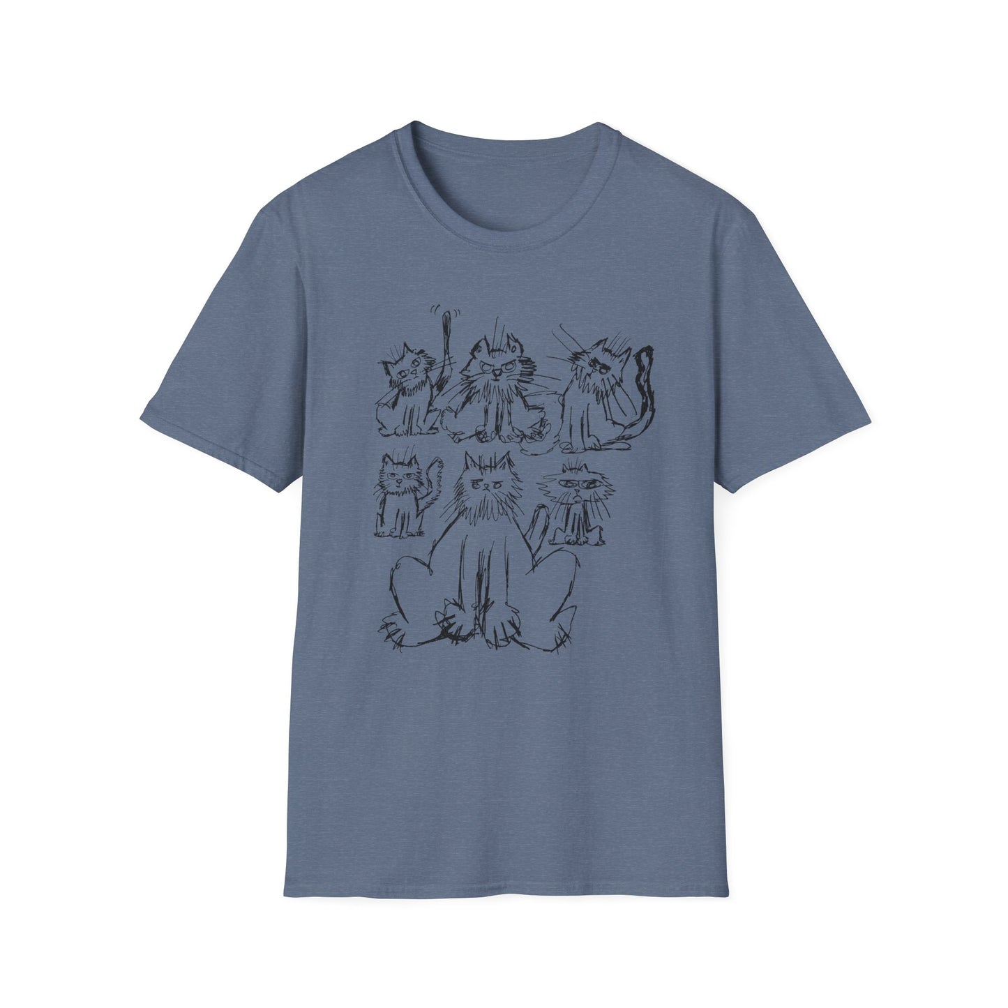 original drawing six cats tshirt