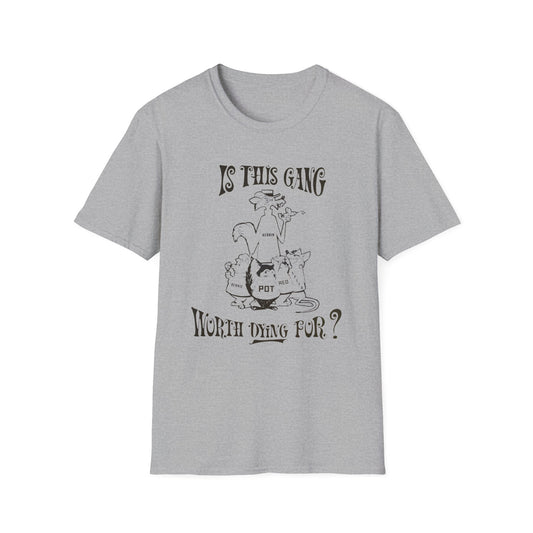 1960s/70s anti drug poster is this gang worth dying for? by smartset smarteen s.o.s tshirt