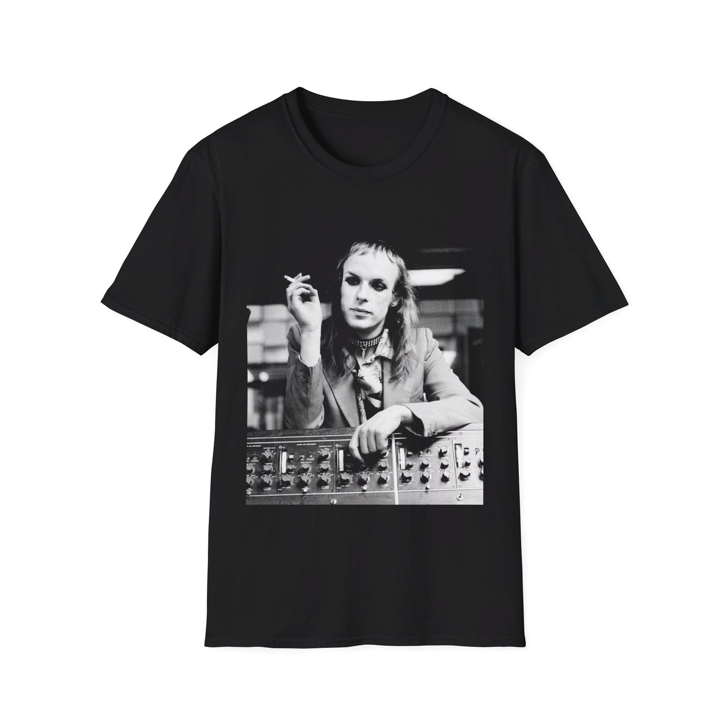 brian eno smoking at the console tshirt (multiple colors)