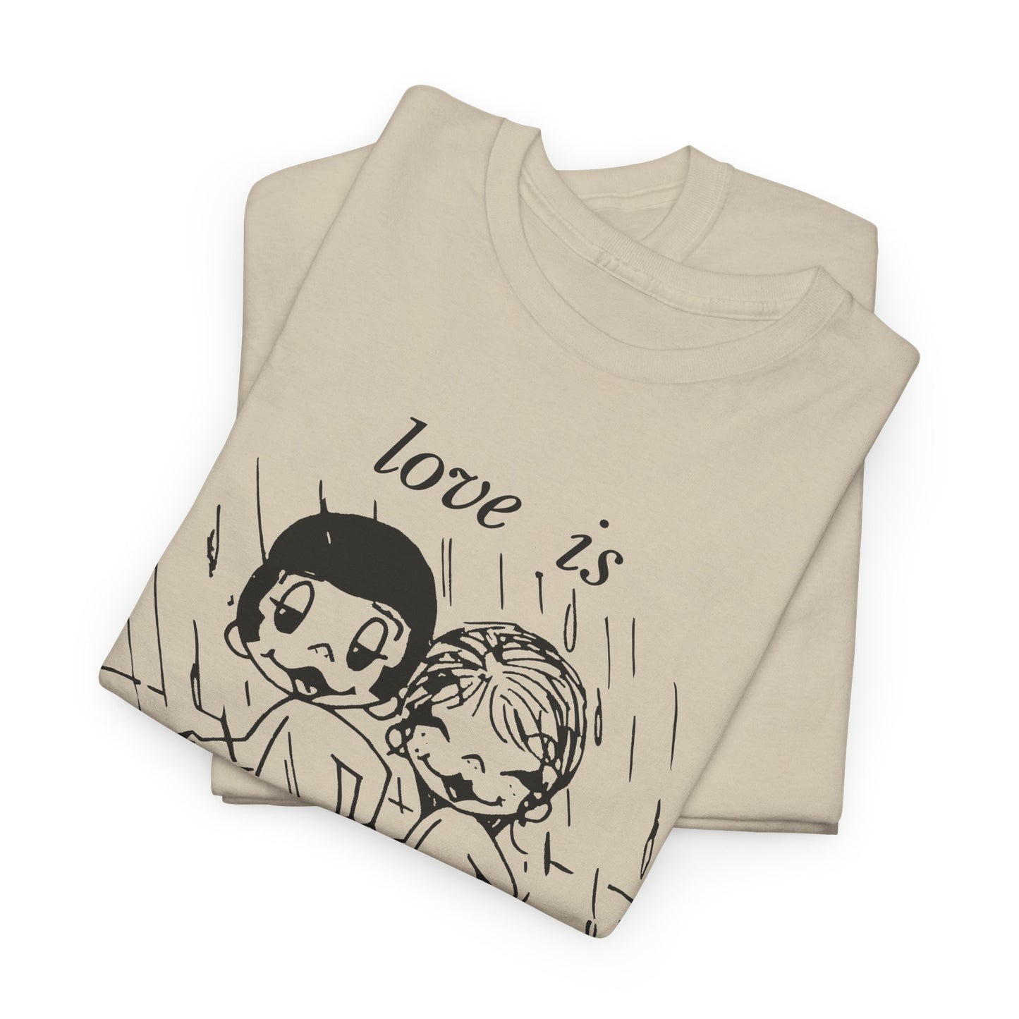 1970 graphic love is a sunny feeling on a rainy day tshirt