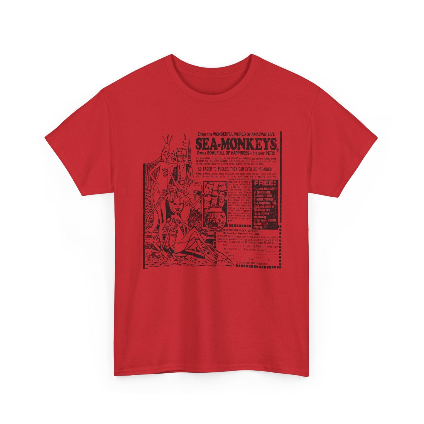 1973 sea monkeys insta pet advert black and white reproduction tshirt