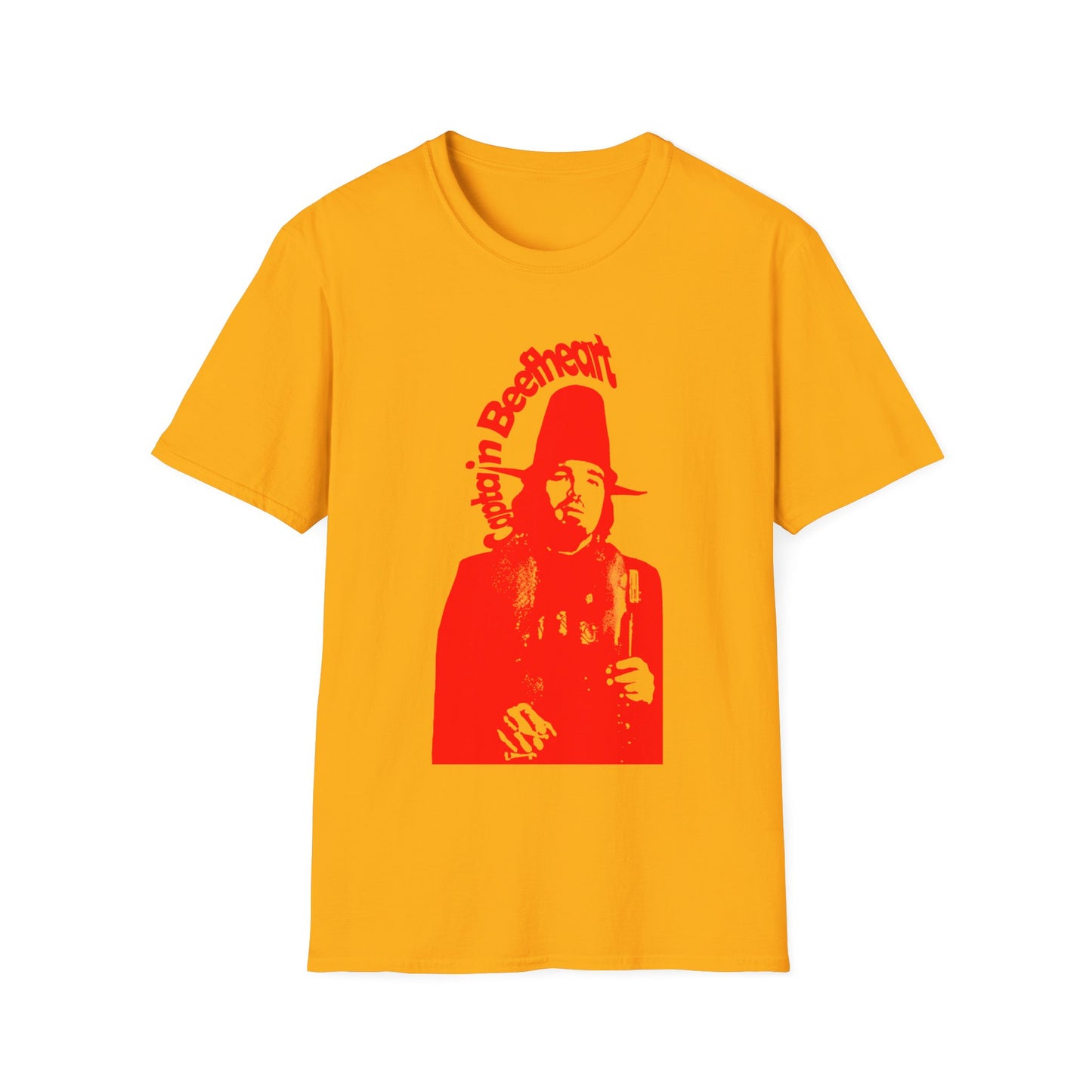 captain beefheart stencil in red tshirt