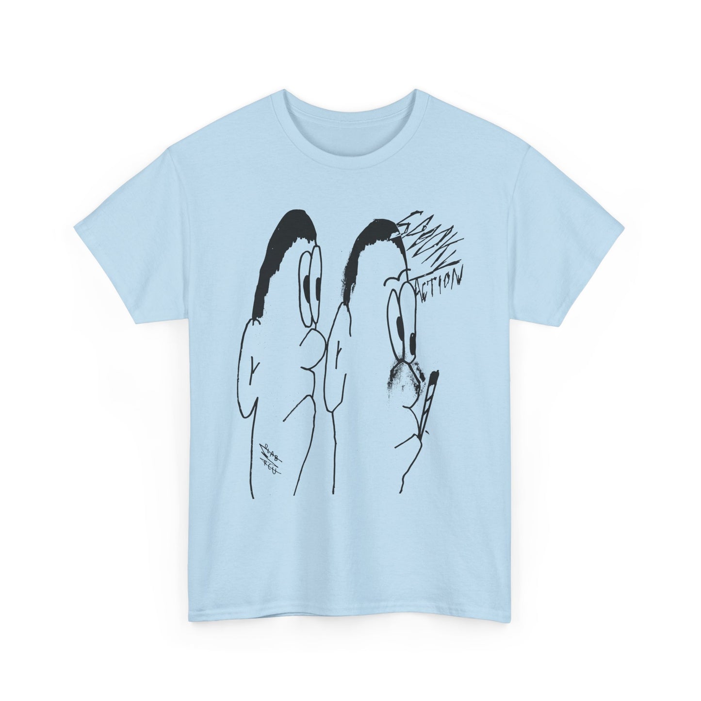 vintage norweigan weird doodle spooky action reproduction tshirt