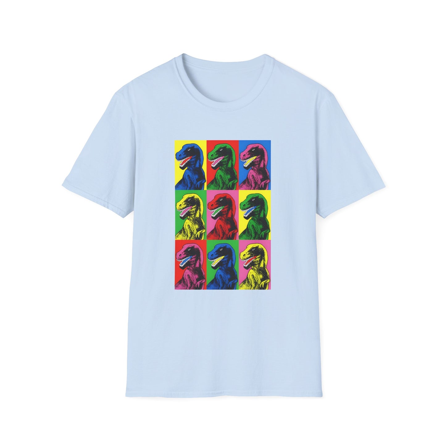 stanley desantis dinosaur pop art as worn by steven spielberg on jurassic park 1993 movie set tshirt