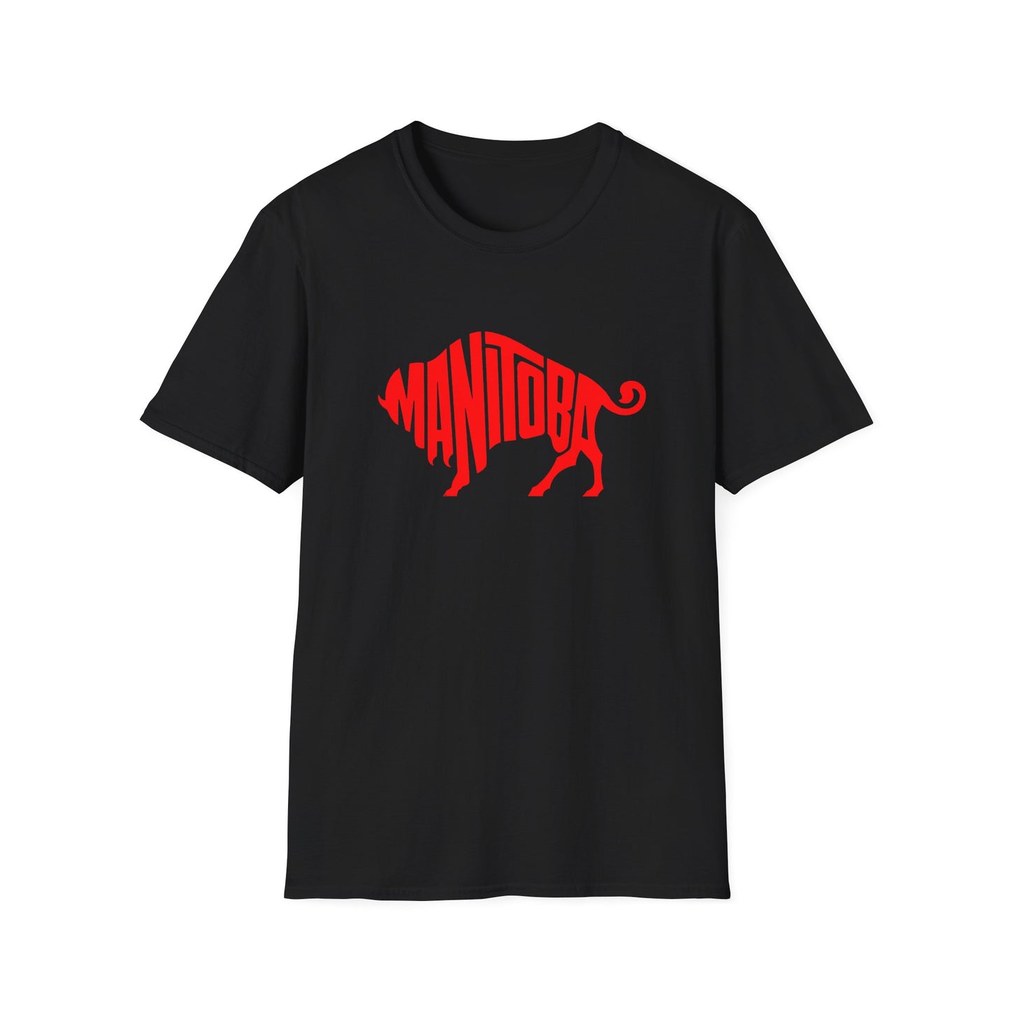 bison shaped manitoba logo from 1960's magazine tshirt