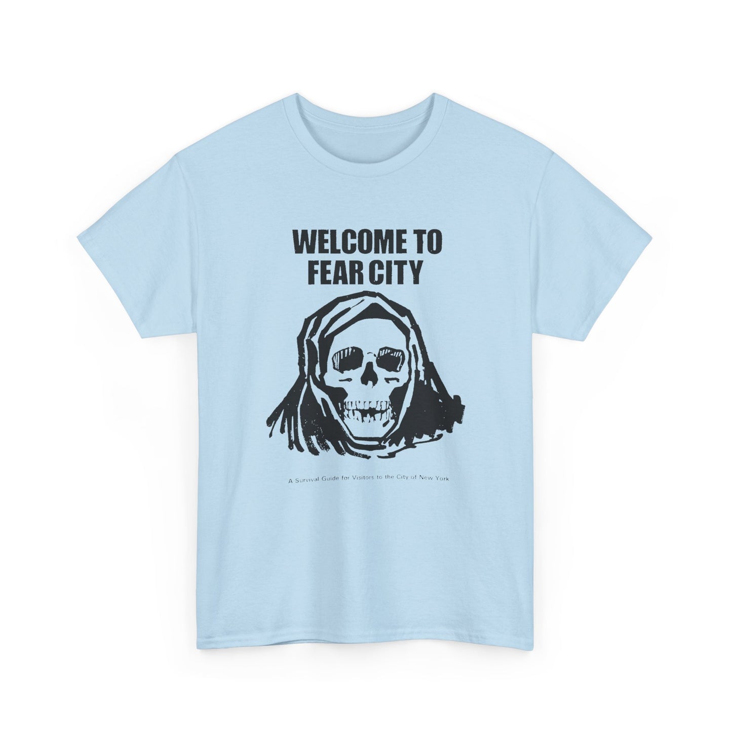 welcome to fear city 1975 new york pamphlet skull tshirt
