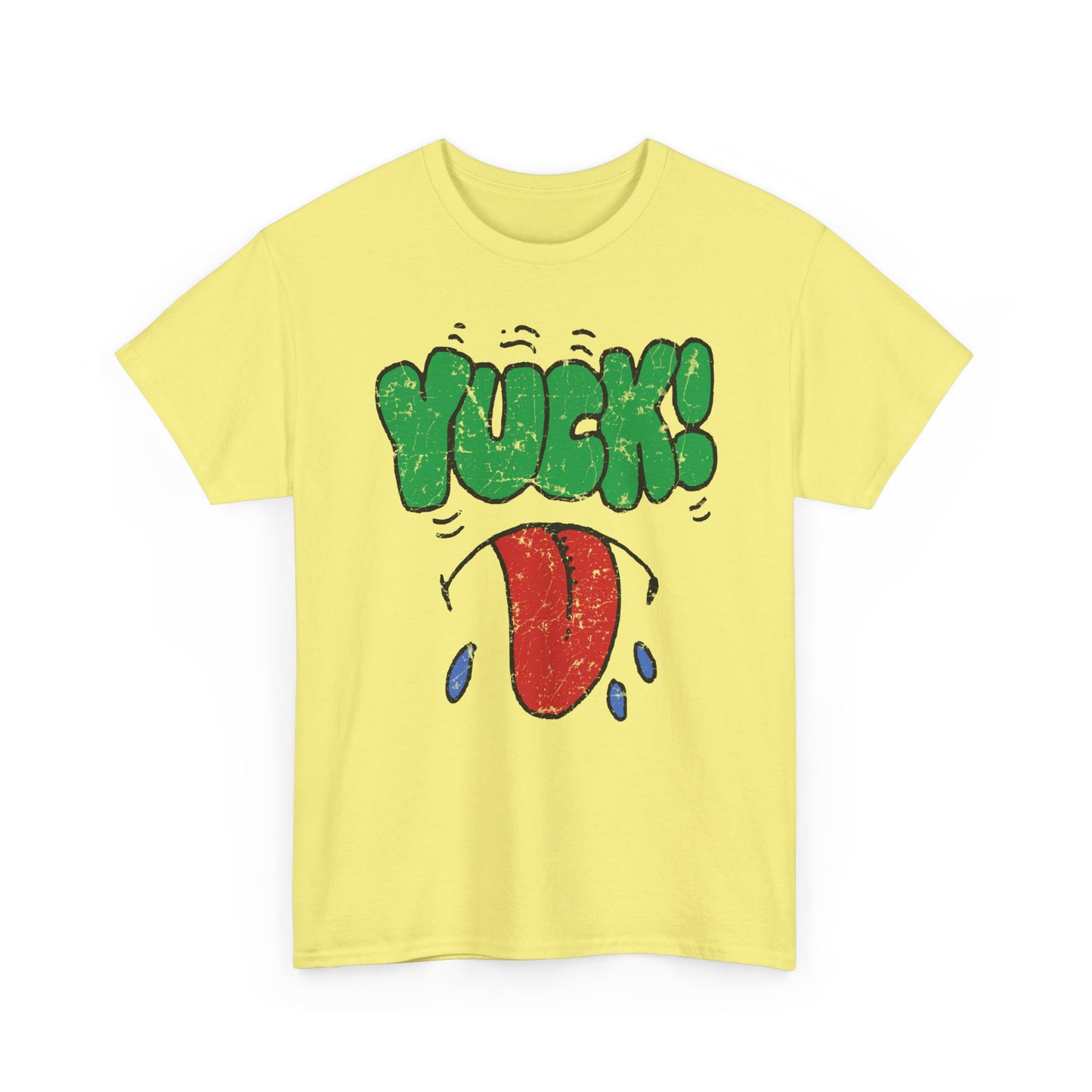1980s vintage kelloggs cereal stamp yuck! distressed graphic reproduction tshirt