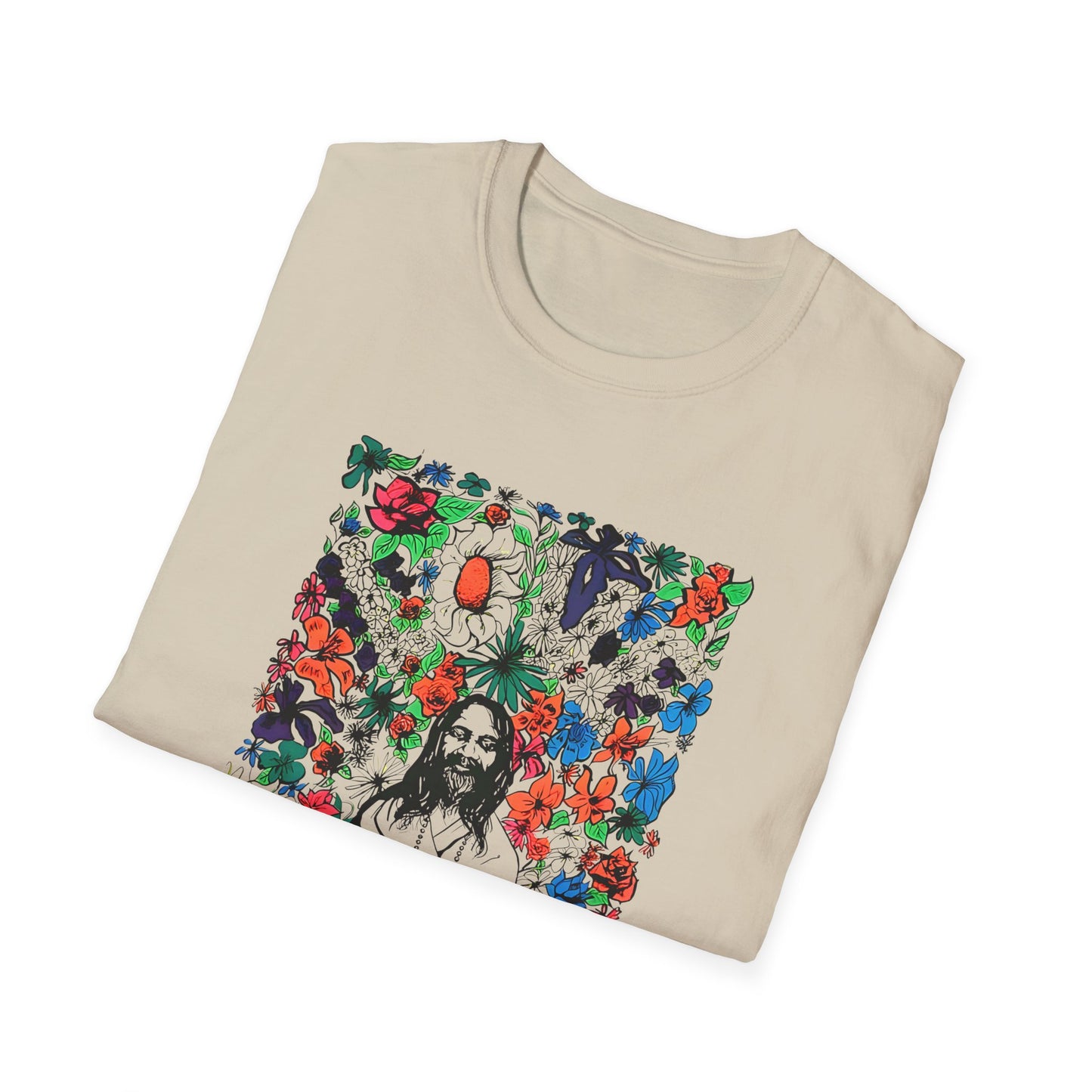 1968 original vintage protest hippy poster maharishi love flowers tshirt