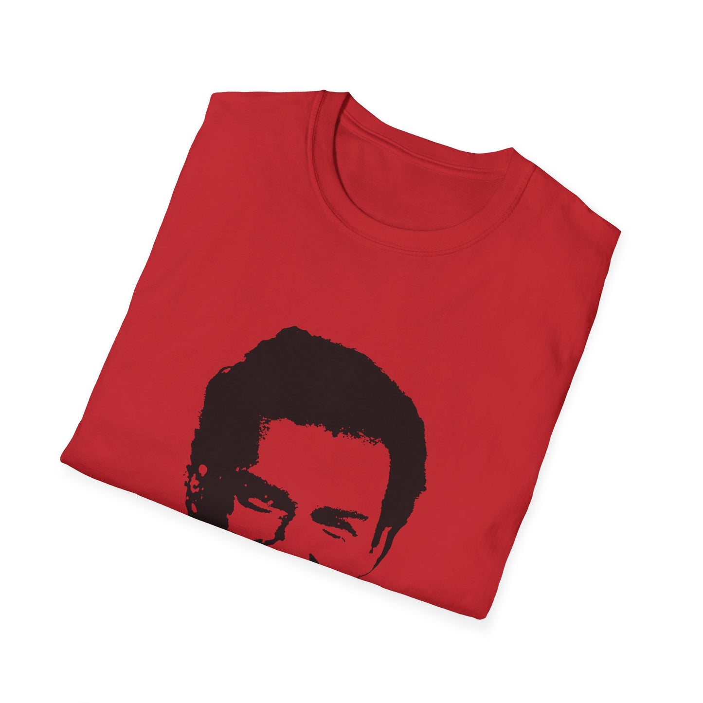 norm macdonald black stencil face tshirt