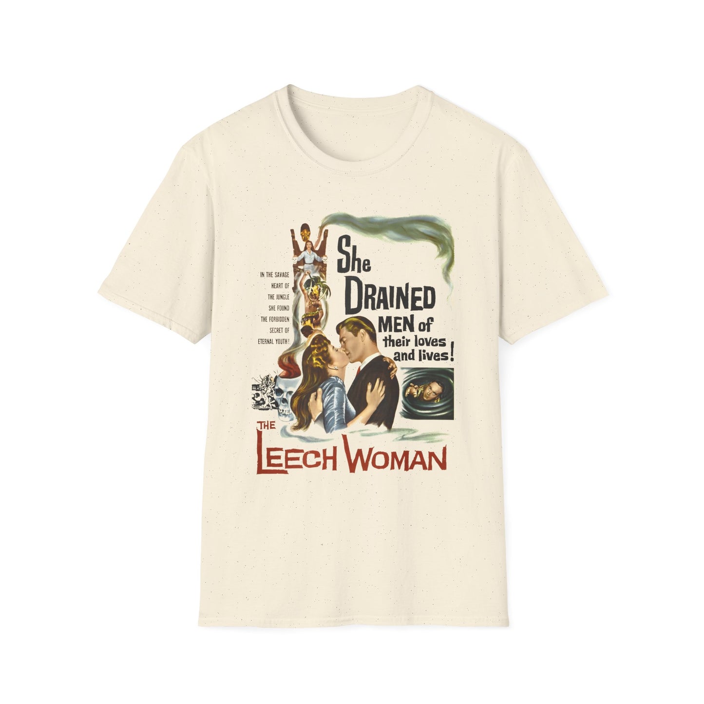 1960 low budget horror rejuvenation film the leech woman movie poster tshirt