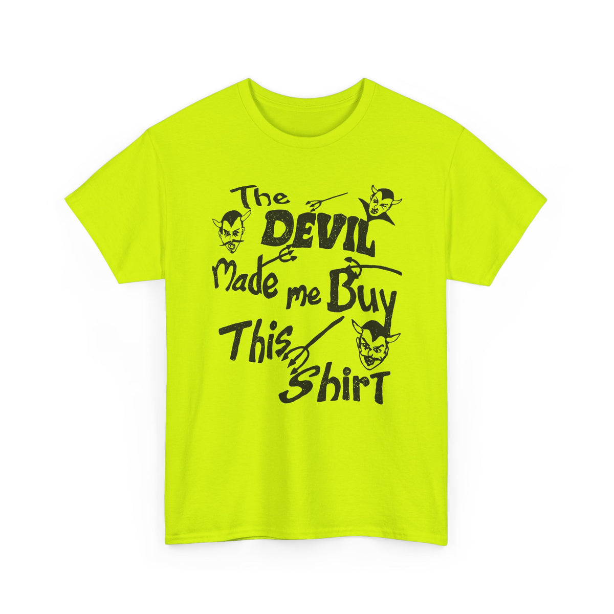 vintage the devil made me buy this shirt custom drawn reproduction tshirt
