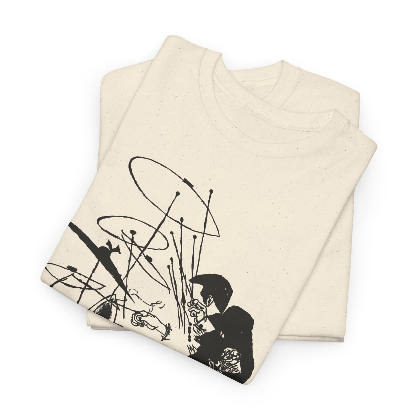 vintage illustration of the drummer buddy rich reproduction tshirt