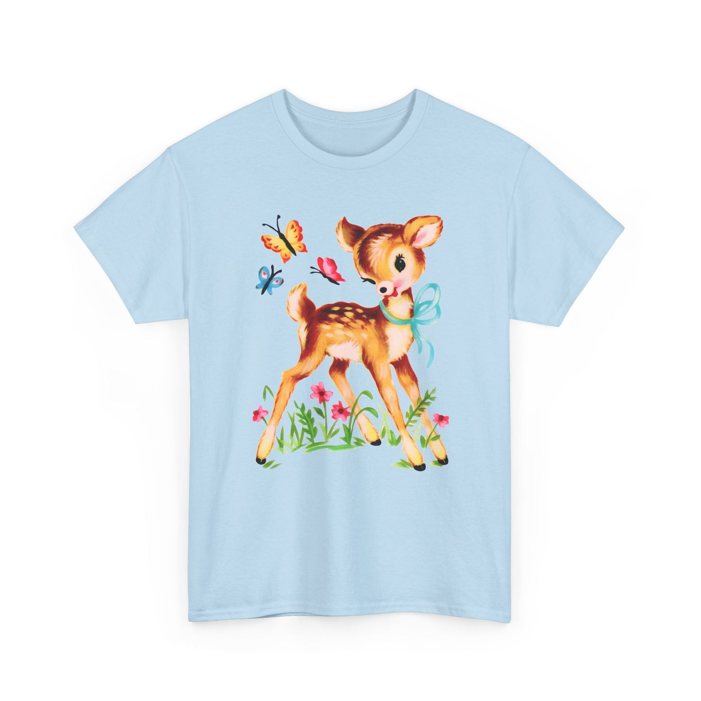 vintage cute baby deer reproduction tshirt