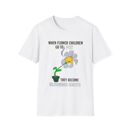 1960s/70s anti drug poster when flower children go to pot, they become blooming idiots? by smartset smarteen s.o.s tshirt