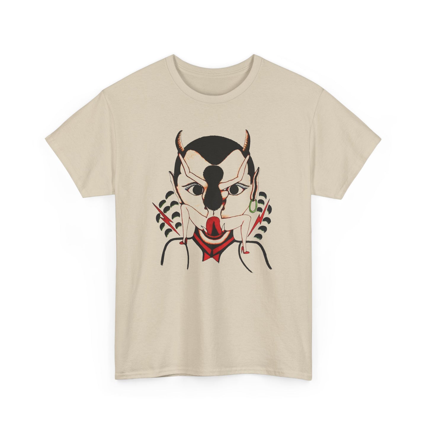 mid century untitled (devil and consort) rosie camanga illustration edit tshirt