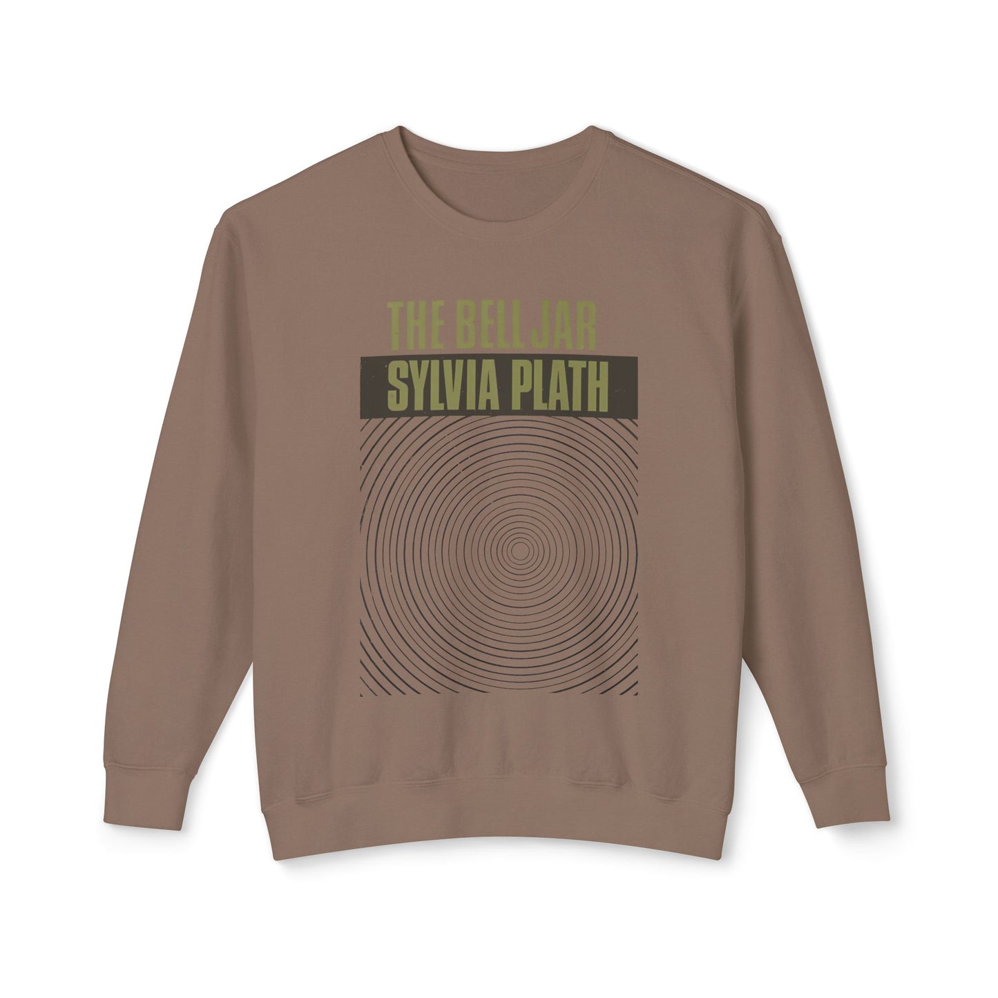 1963 book by sylvia plath "the bell jar" book cover on a 100% cotton sweatshirt