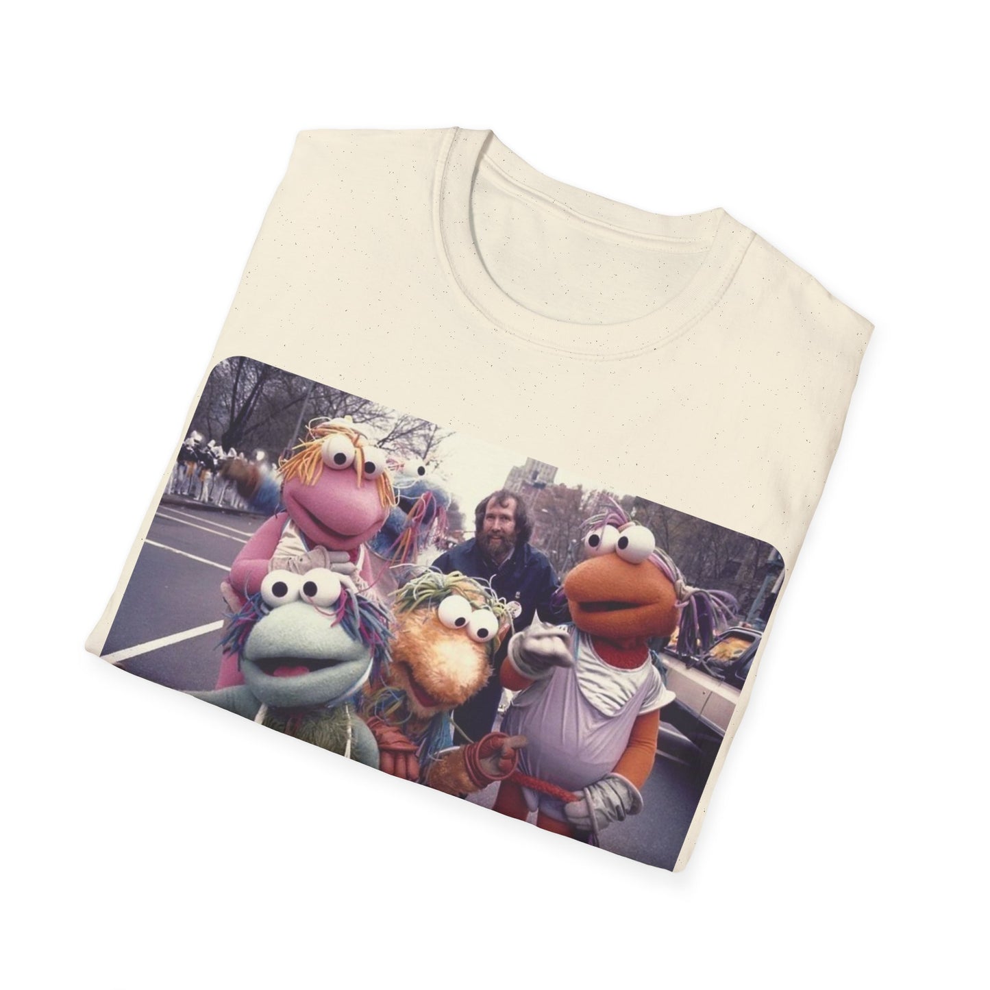 jim henson and the full-body fraggles at the 1984 macy's thanksgiving parade photo tshirt