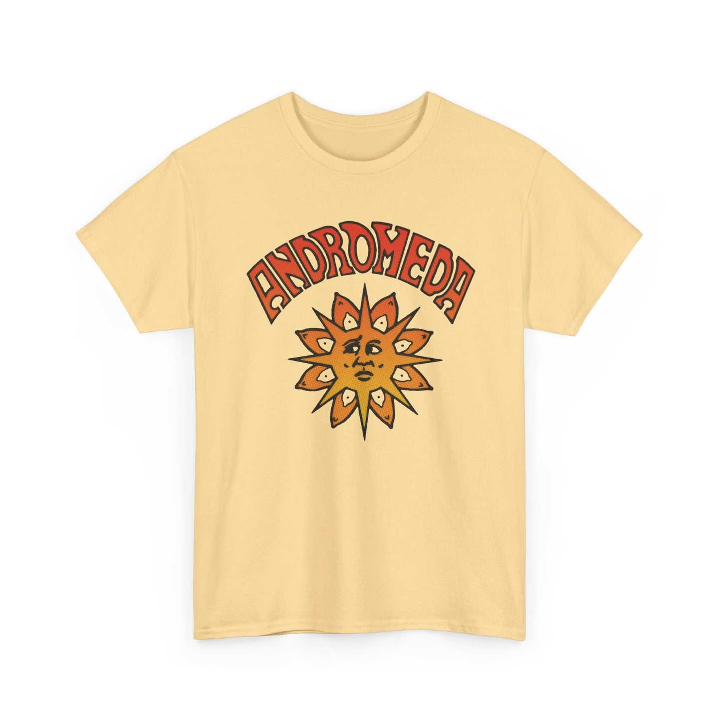 1960s english psychedelic rock band andromeda orange variant tshirt