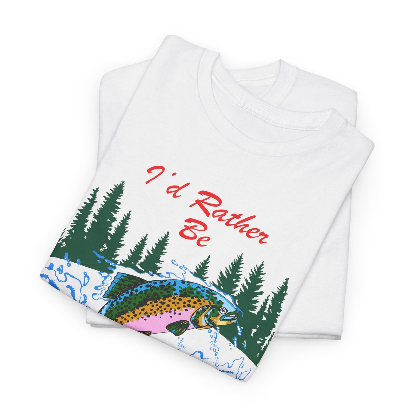 vintage i'd rather be fishing reproduction tshirt