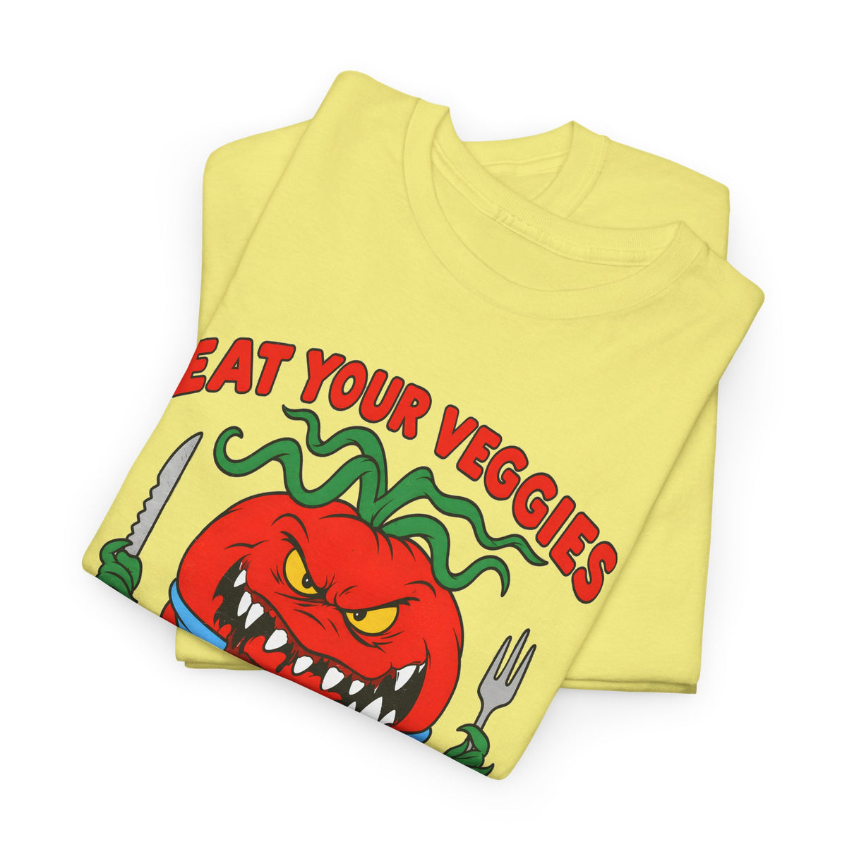 1990s eat your veggies before they eat you reproduction tshirt
