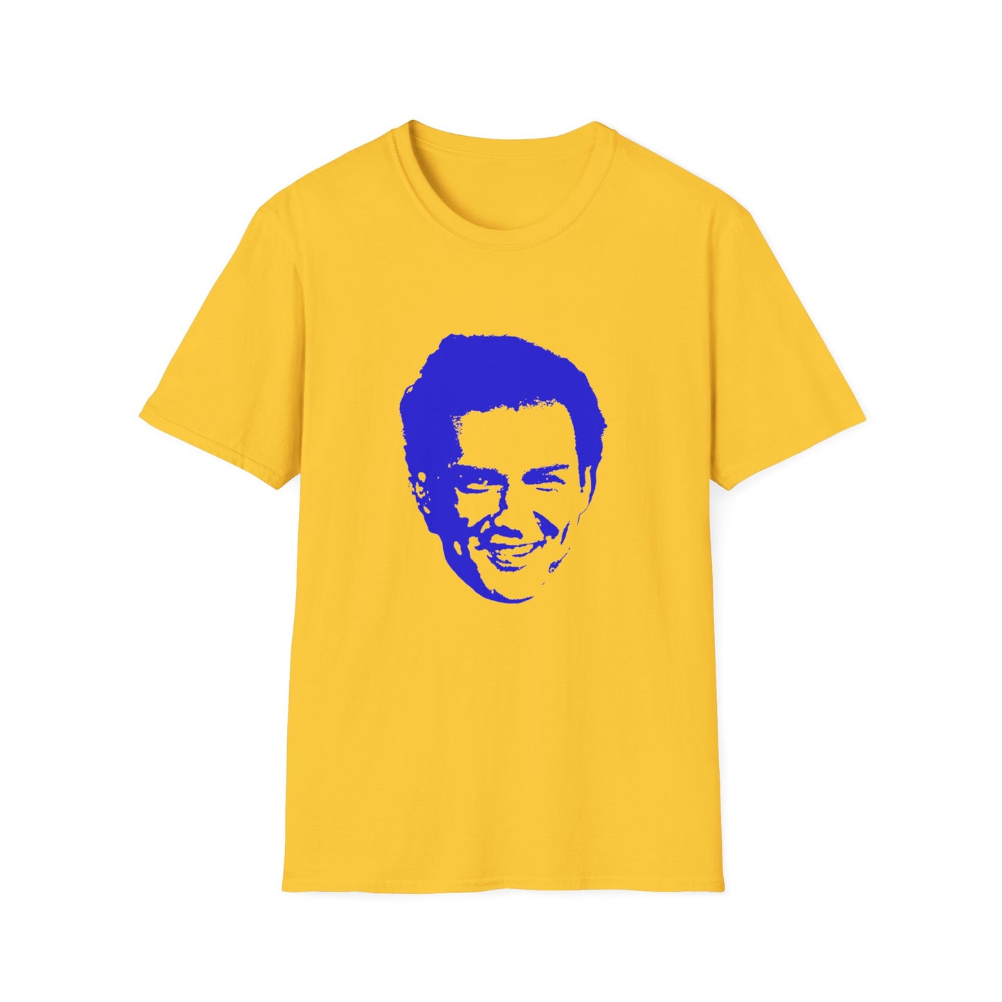 norm macdonald blue stencil face tshirt