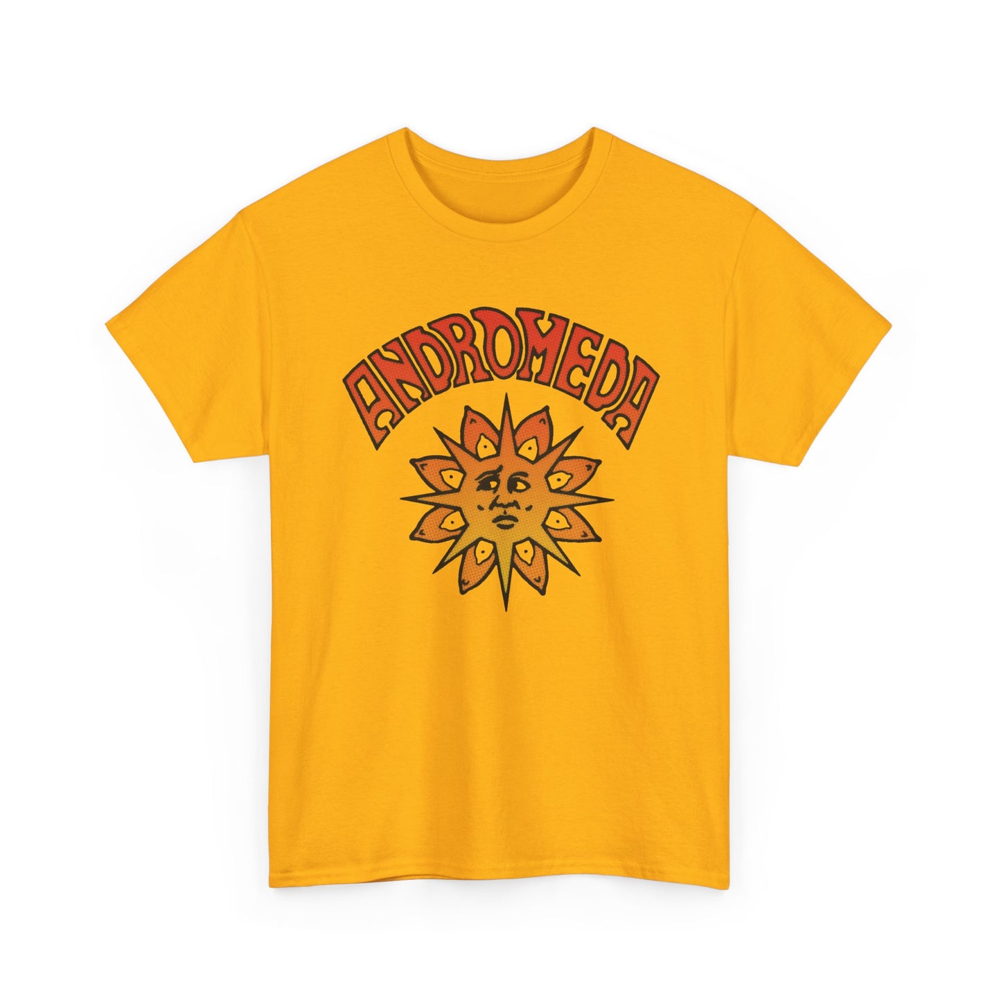 1960s english psychedelic rock band andromeda orange variant tshirt