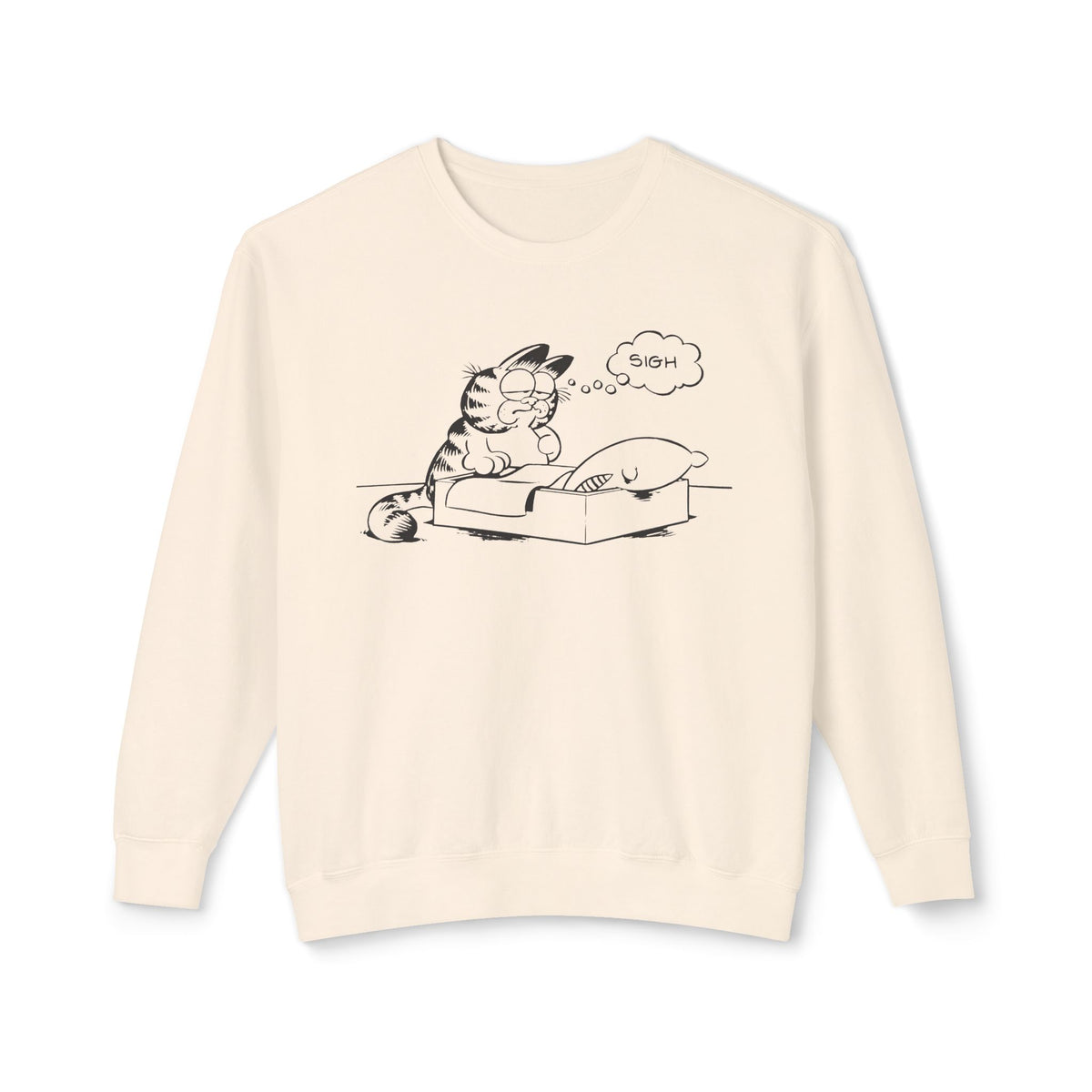 garf type cat sighing 100% cotton sweatshirt