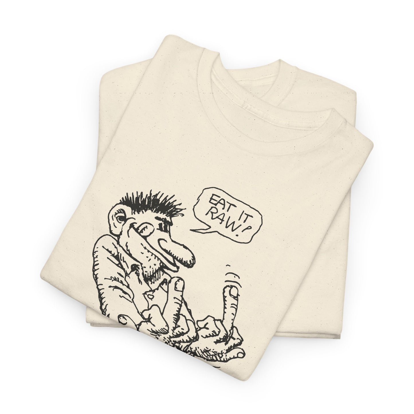 r. crumb eat it raw! double middle finger tshirt